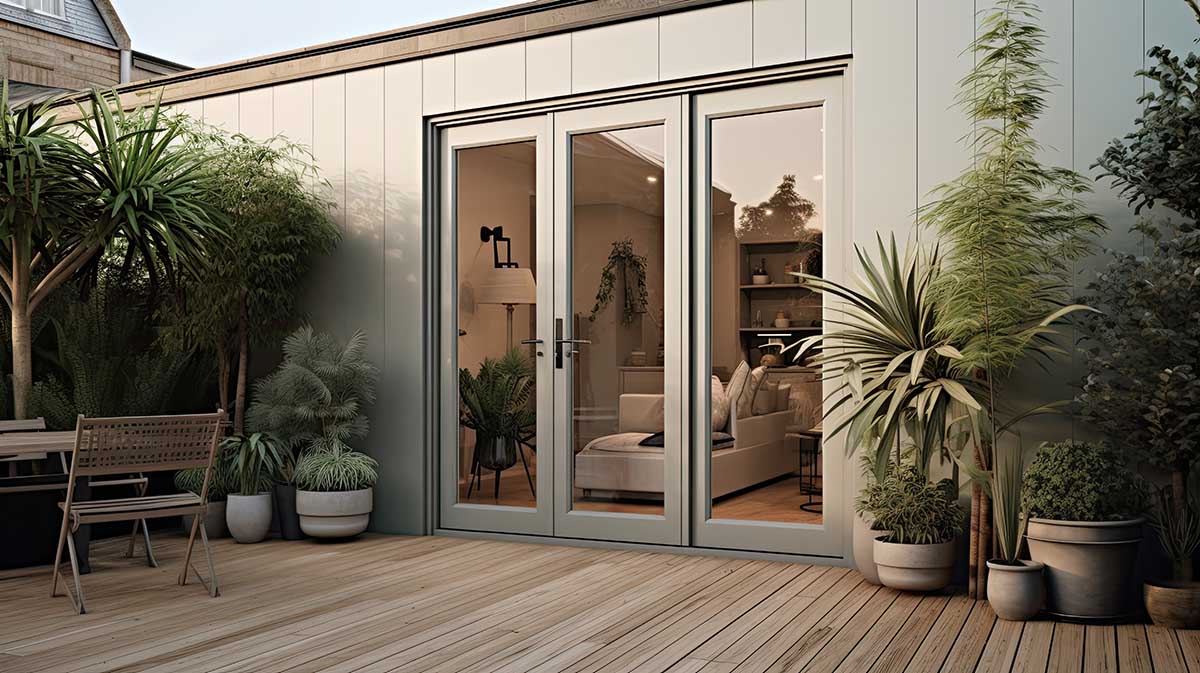 grey french doors